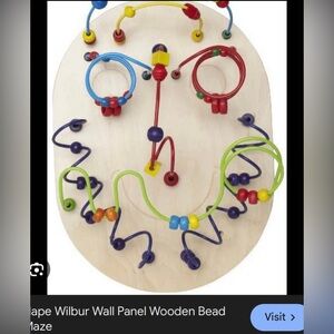 RARE Hape wilbur wall panel wooden bead maze